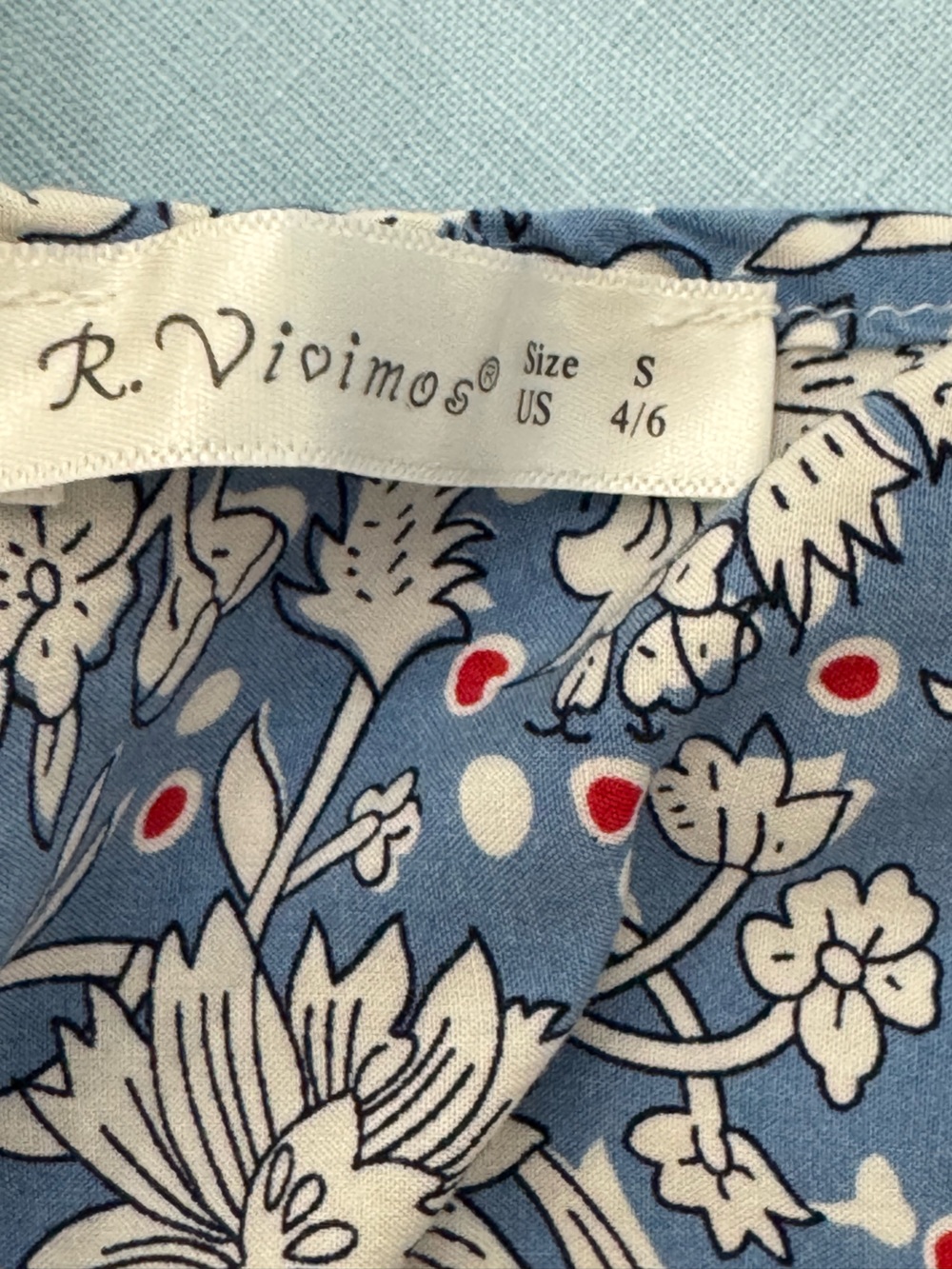 R. Vivimos Bohemian Blue Floral Tassel Midi Dress | Size Small - Picture 11 of 12